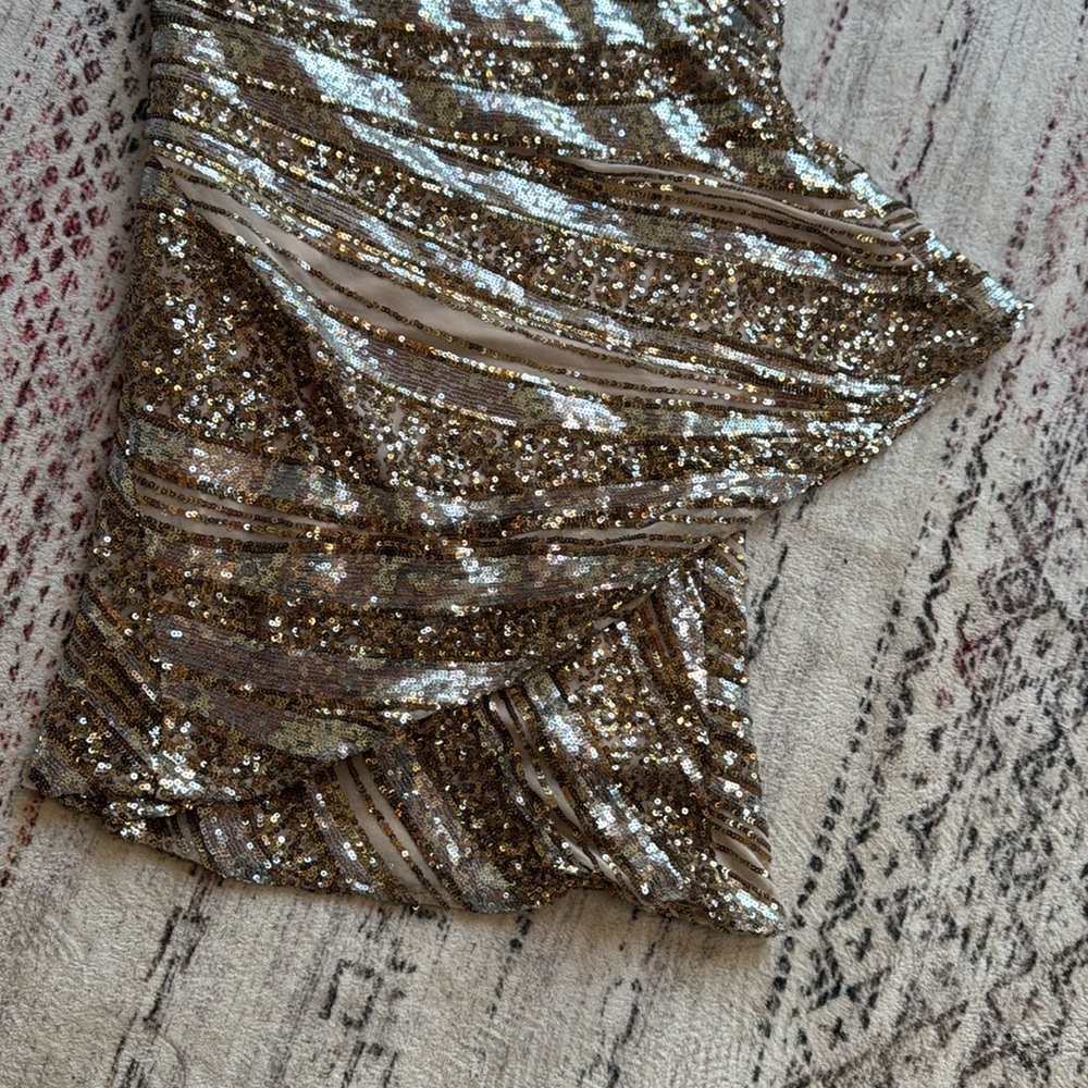 R&M Richards Gold and Silver Prom Dress - Picture 7 of 10
